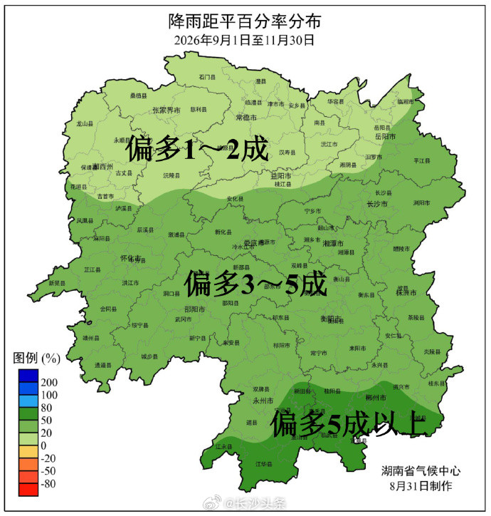 【2026年秋冬季气候形势分析#今年秋冬季湖南降水预计偏多#】受超强厄尔尼诺快速发展影响，结合大气环