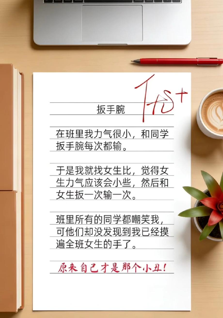  笑喷！小学生作文《扳手腕》暴露小心思，老师批注戳中笑点