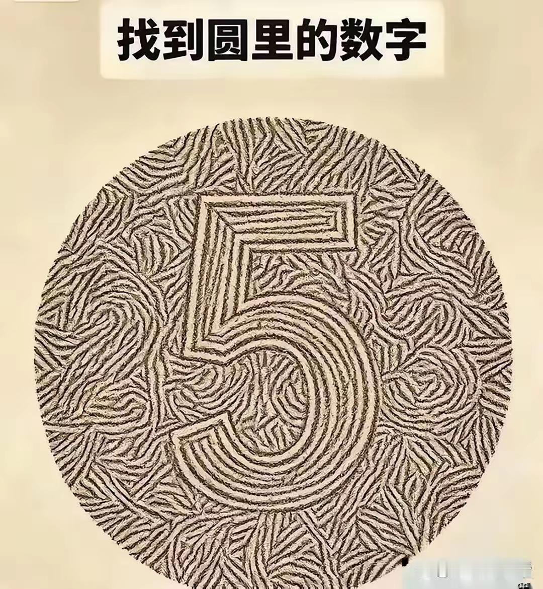 几个数字？肯定不是只有1个5。眼力超群的你肯定能看出来。眼力大挑战！来看看圆圈
