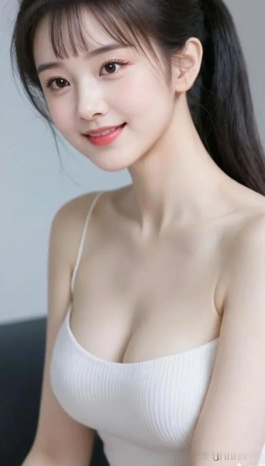 水仙子·嫣然柔情高马尾轻挽云丝，浅笑盈盈眼若诗。素衣淡雅风姿致，清柔沁玉