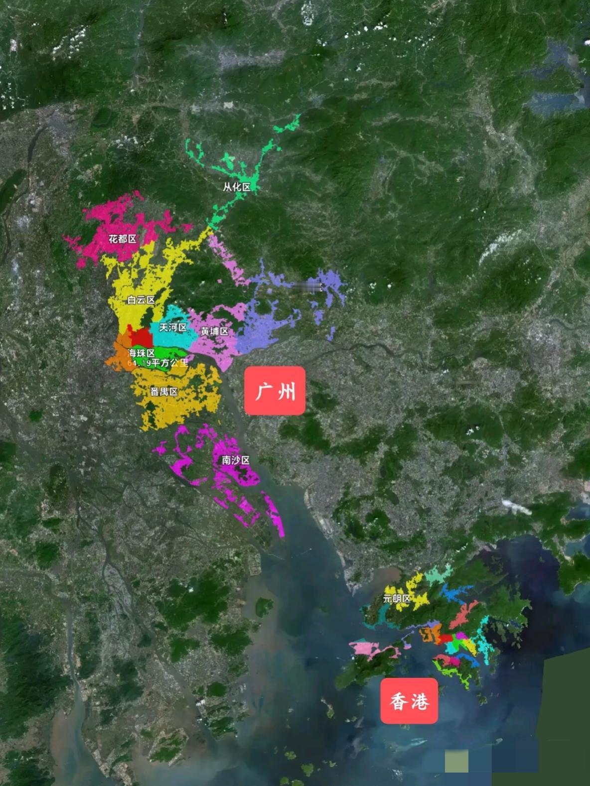 广州还老说没地，广州的建成区应该加上佛山，广佛早一体化了，可以达到1900，妥妥