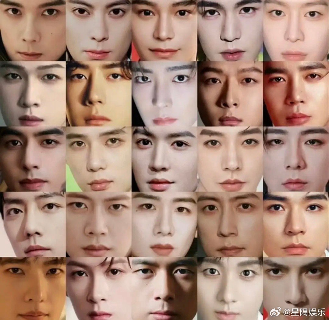 内娱男明星这么看很千篇一律无特色啊