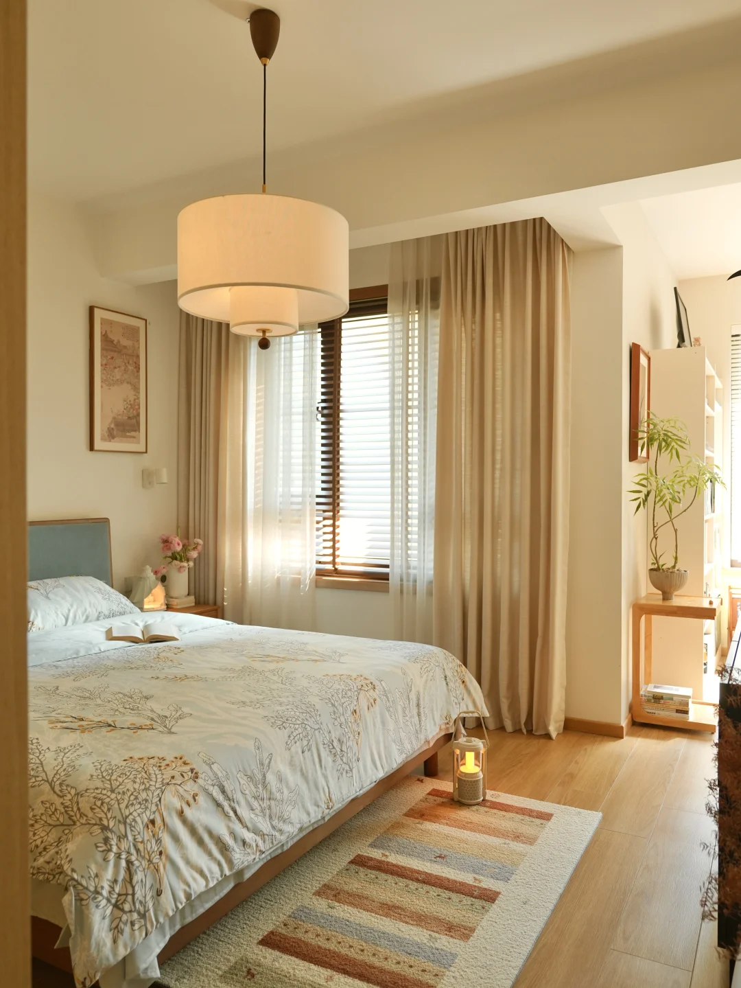 两间打通，带书房有阳光的主卧太美好了☀️