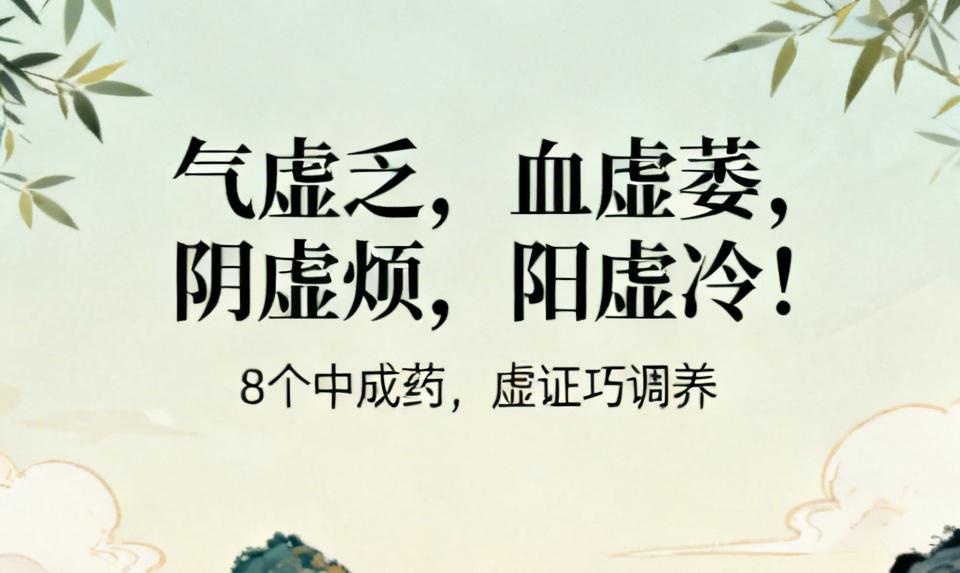 气虚乏，血虚萎，阴虚烦，阳虚冷！8个中成药，虚证巧调养很多人总觉得自己虚，但