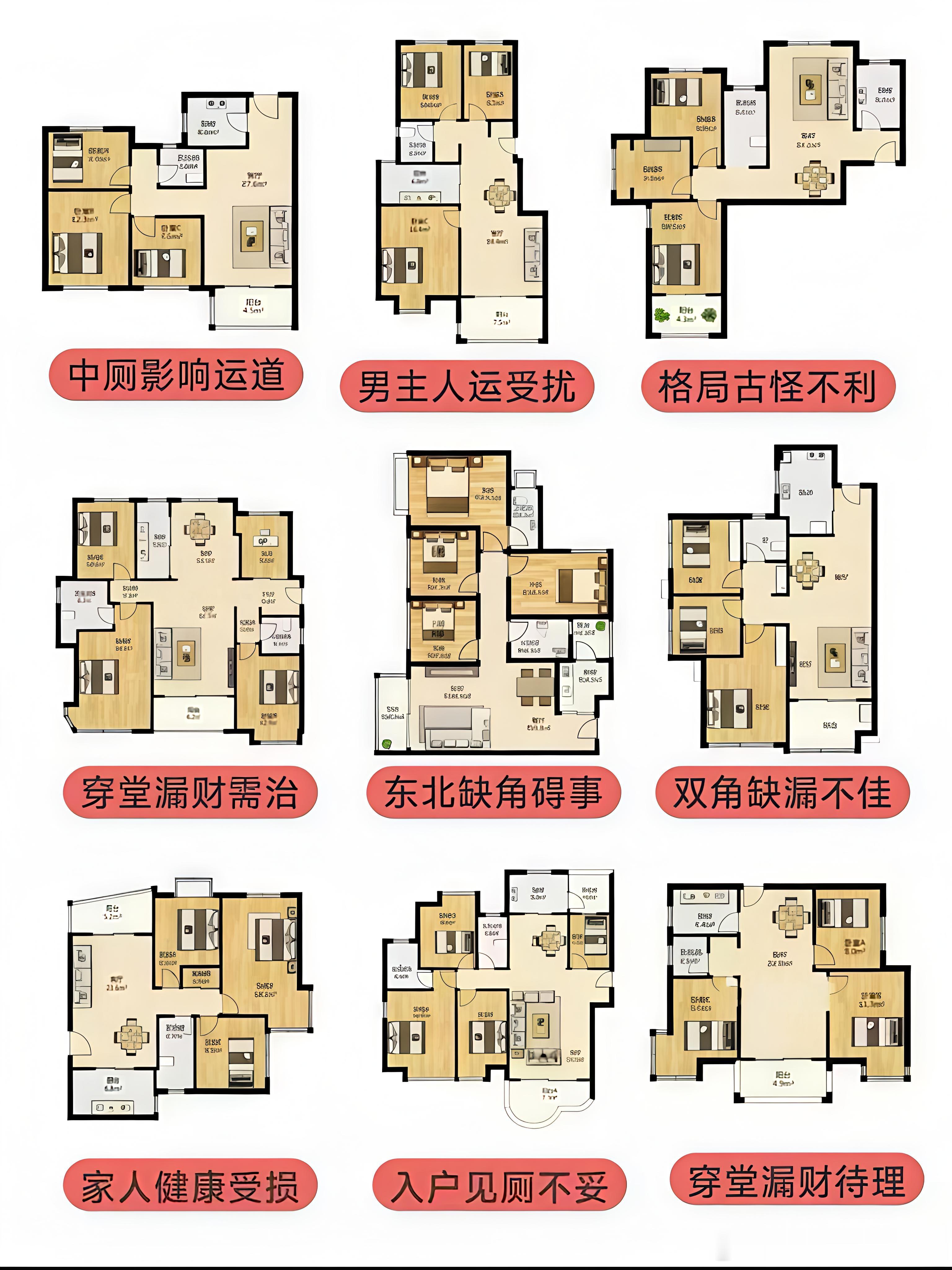 🏠各方位缺角风水🌊缺西北角（乾位）西北为乾，主男主人事业与长辈运。缺角易