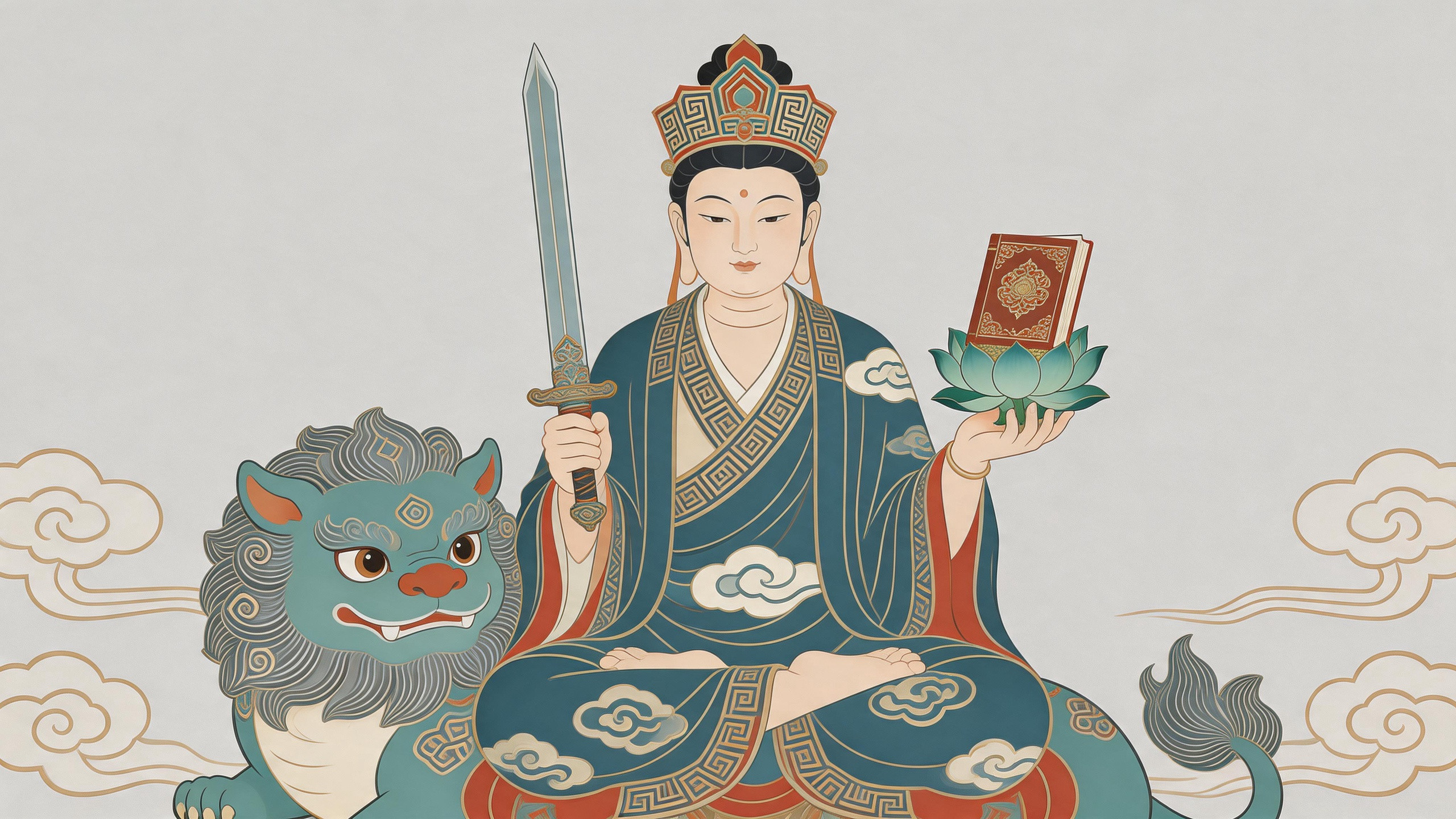文殊护佑左右，霉运散尽，好运源源不断