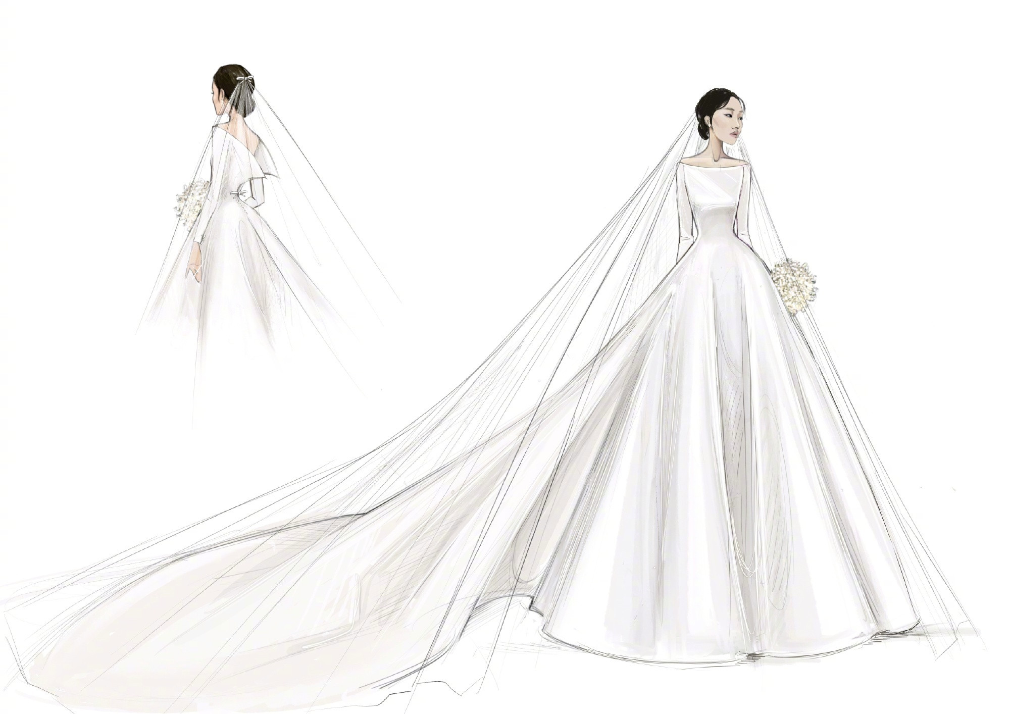 奚梦瑶晒婚礼照片奚梦瑶身穿Dior高订特别定制登上VOGUEWedding