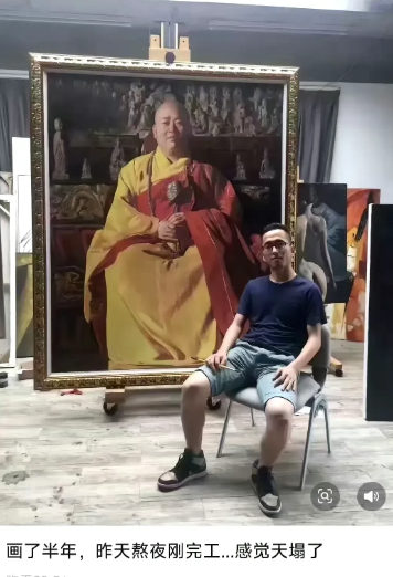 少林寺方丈释永信被抓，最悲催的受害者出现了！这位画家已经画了半年了，刚刚完工