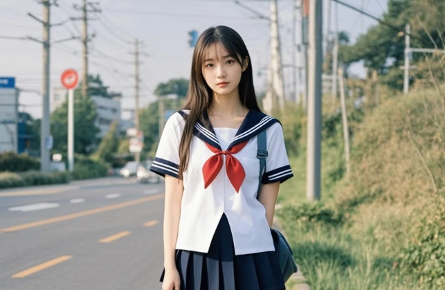 水手服都包裹不住的性感这身材是真实存在的吗