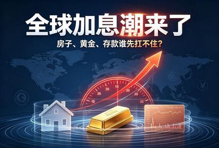 加息潮来了，房产黄金存款谁先扛不住全球多国重启加息，海外利率话题热度飙升