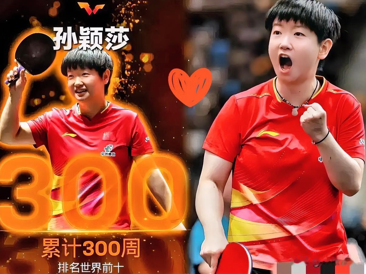 国际乒联狂宠孙颖莎！300周前十+176周霸榜25岁成乒坛传奇
