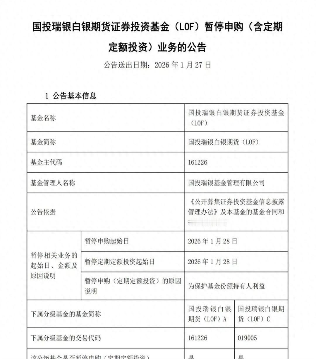 今天饭局，一个在基金圈内的老交易员透了个风：国投白银LOF这波暂停申购，里头的事