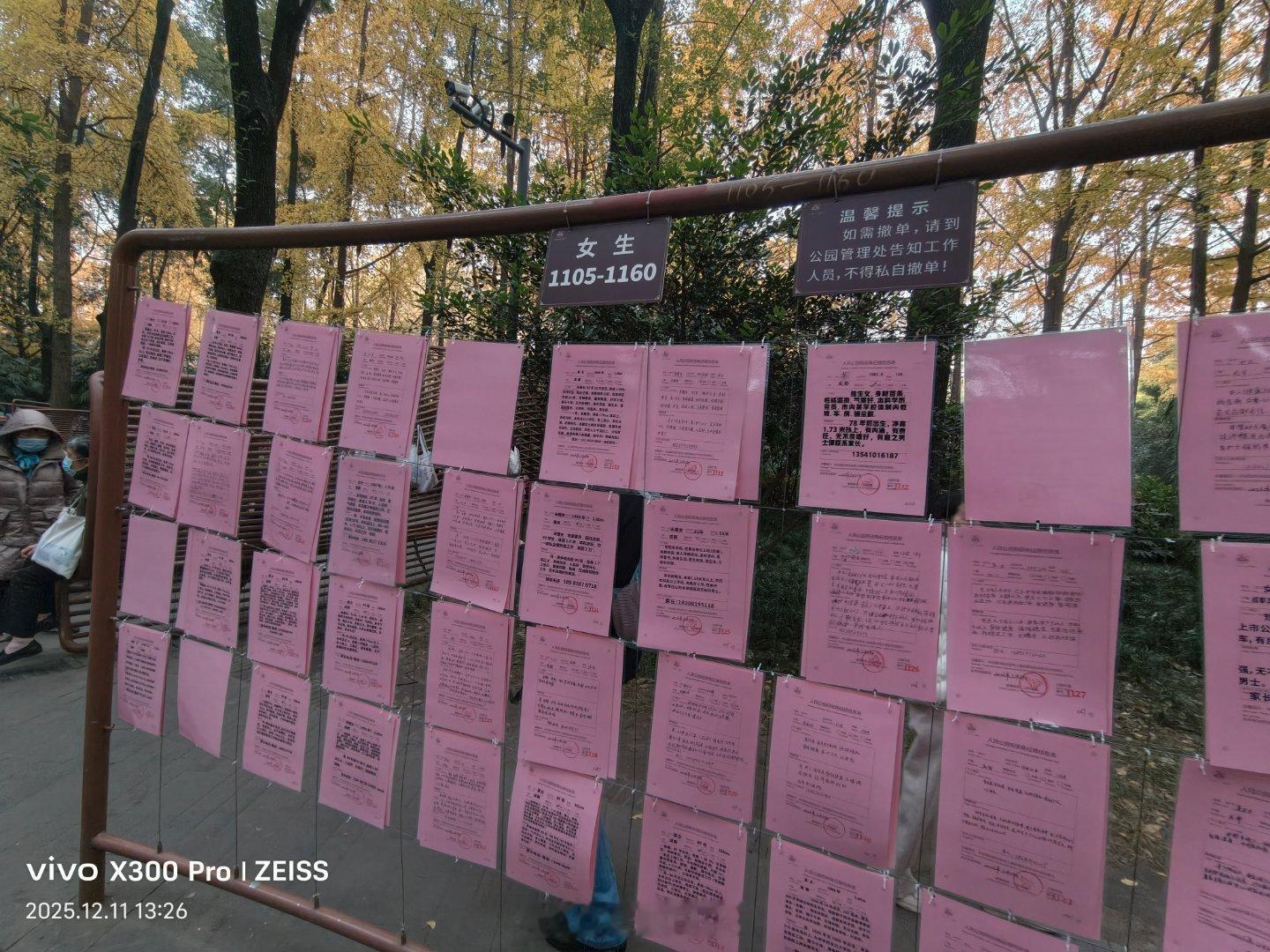 路过公园好奇地去看了一下相亲角征婚的几乎清一色的女生，从七零后到零零后，要求那是