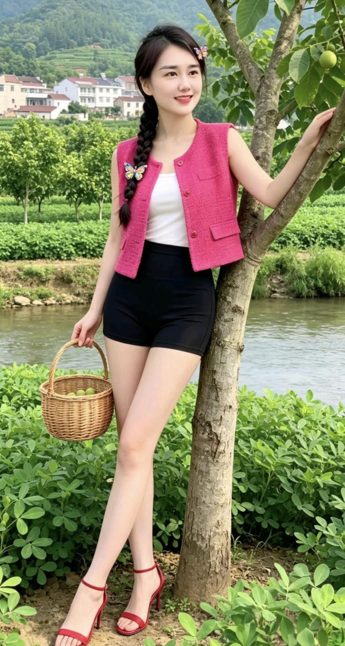 核桃树下种花生，两种果子各不同。树上结的像小球，…………………………请你