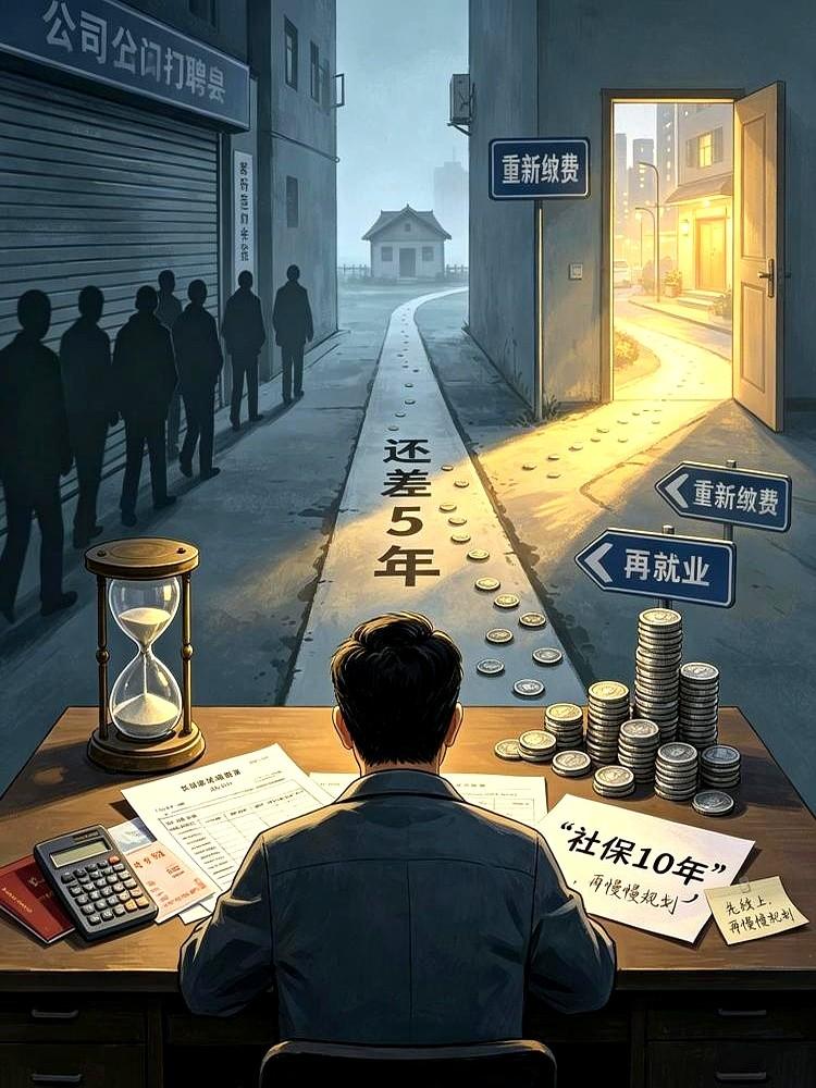 社保这个东西，年轻的时候真没当回事。他三十好几碰上私企倒闭直接断了收入，整天窝