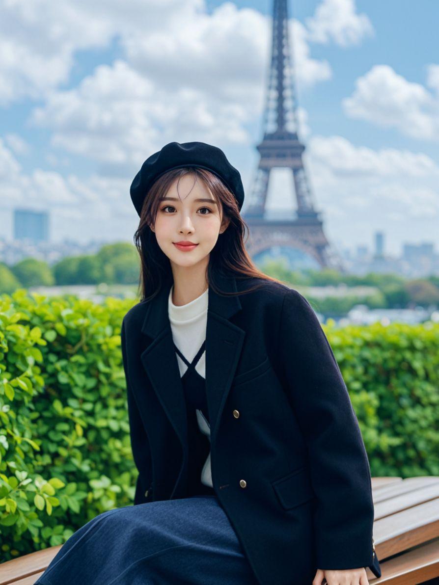 铁塔前留影 原来ai写真可以这么美 人生总得有一套ai写真吧 谁拍谁好...