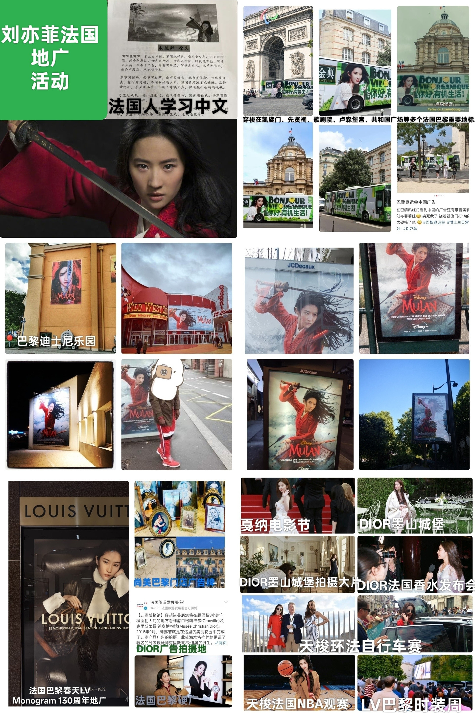 刘亦菲法国那些活动与地广，金典也能逛遍法国，作品也能铺遍法国，顶级代言一个接一个