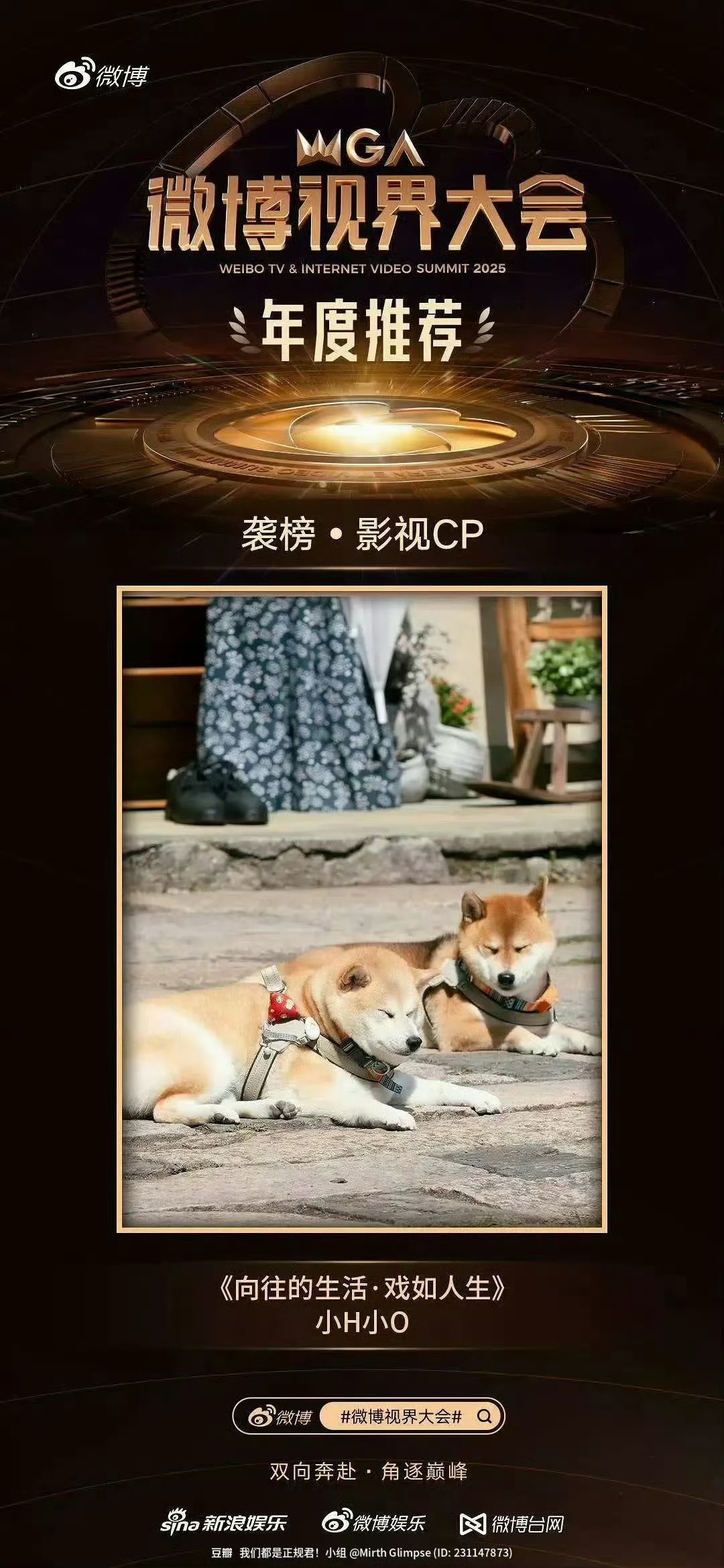 微博大会有个CP投票，结果冠军是一对狗？？？（不是骂人）是真狗[捂脸哭]微博你真