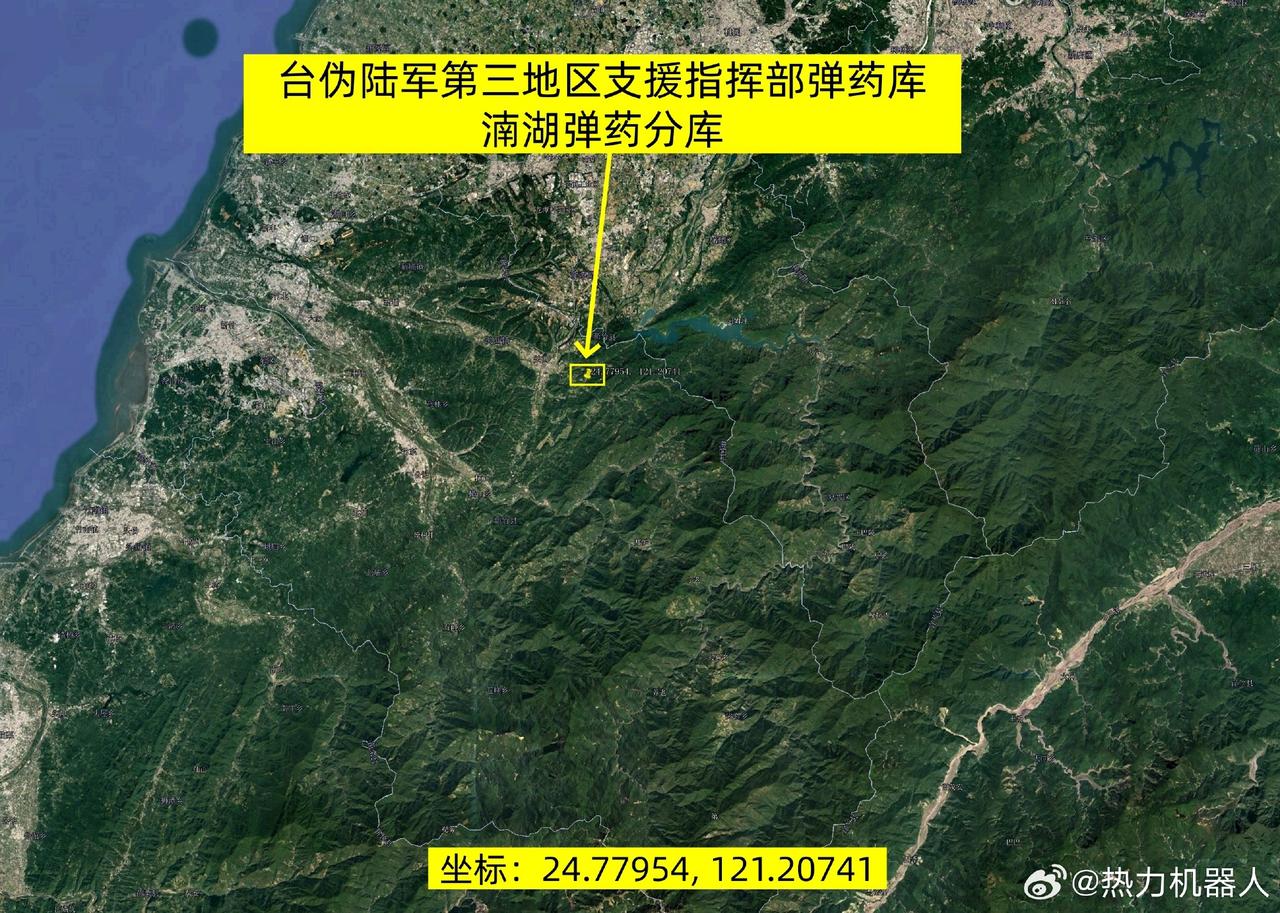 从卫星图看伪台陆军新建的大型弹药库伪台陆军六军团第三地区支援指挥部下属的湳湖弹