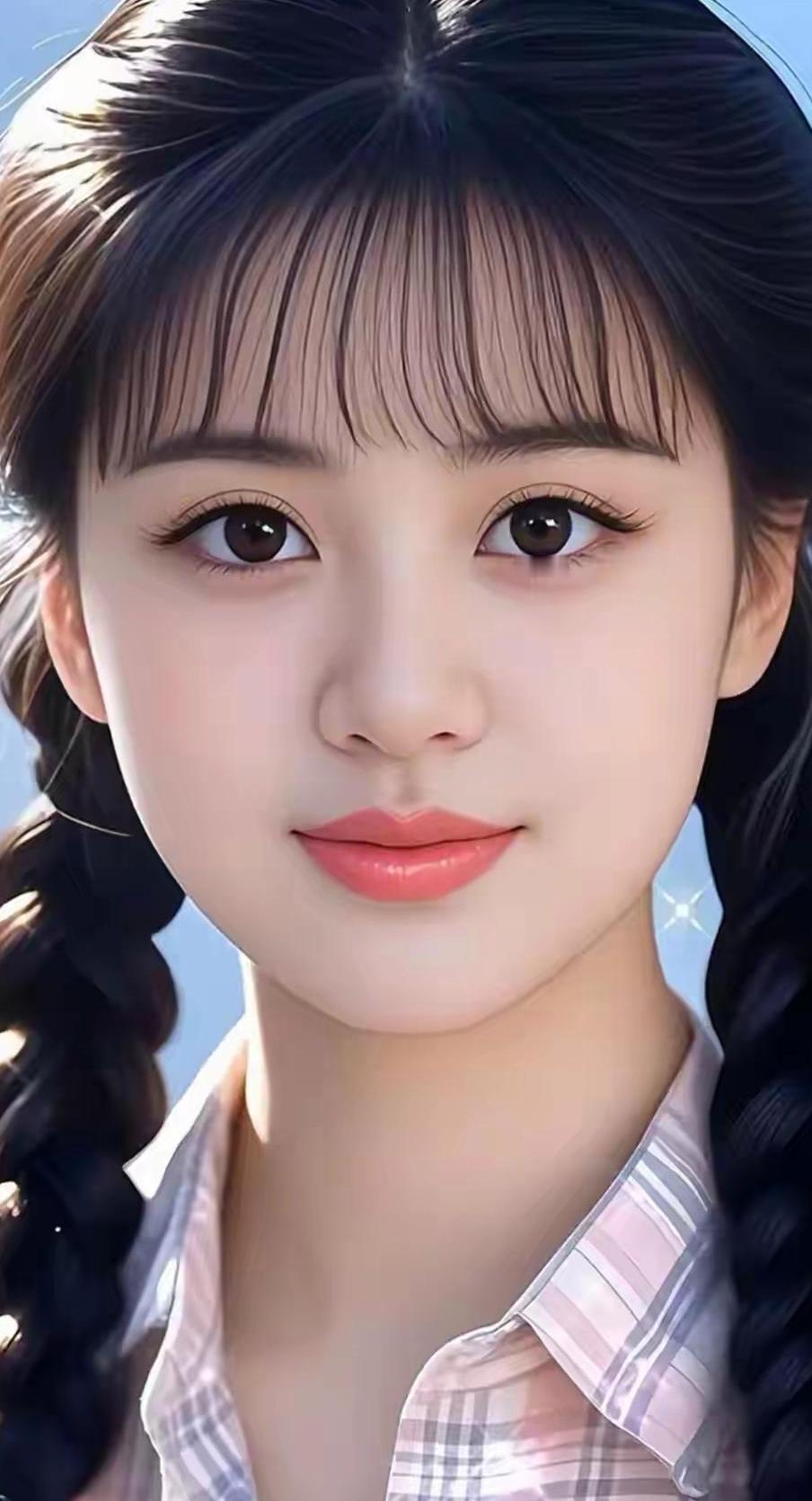 清澈眼神太迷人了，世界仿佛全映在她眼中。