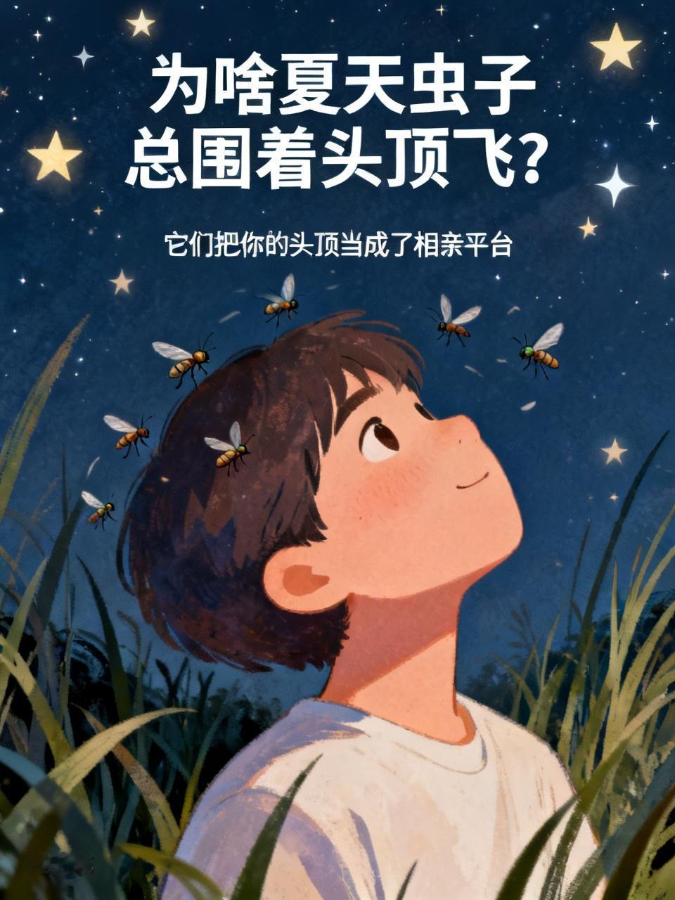 终于搞懂！为啥夏天虫子总围着头顶飞？真相太有意思了一到晚上出门，总有一堆小