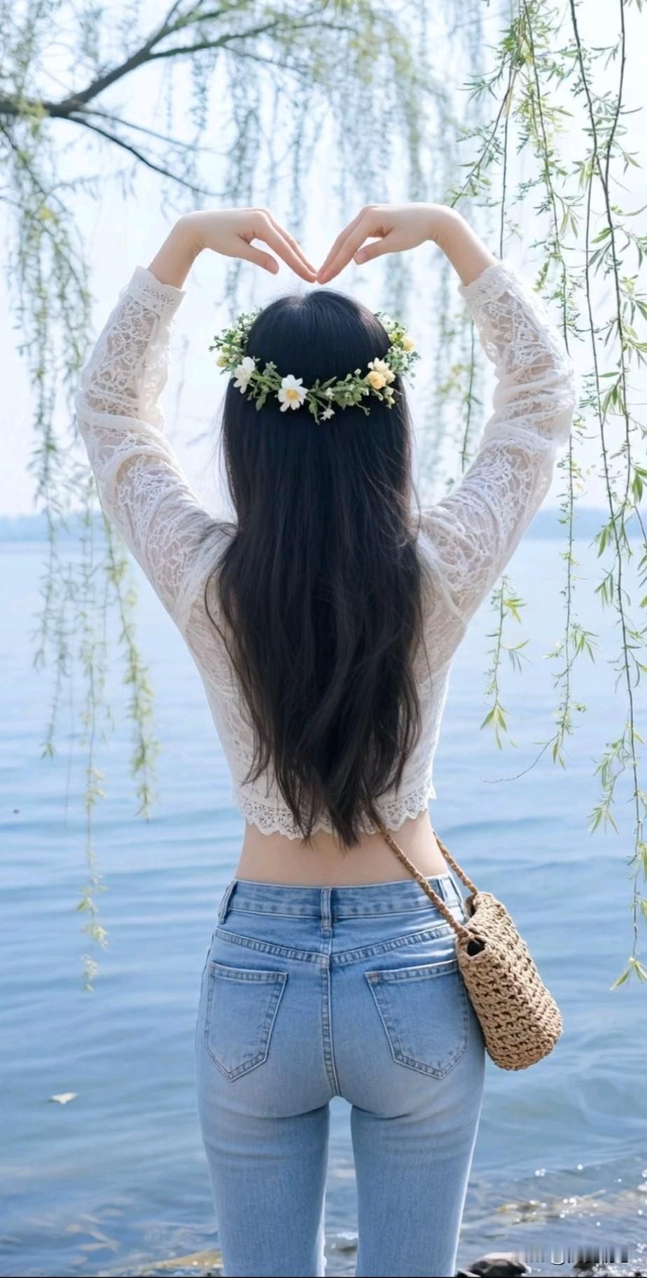 夏日清新穿搭，湖边少女心🌿