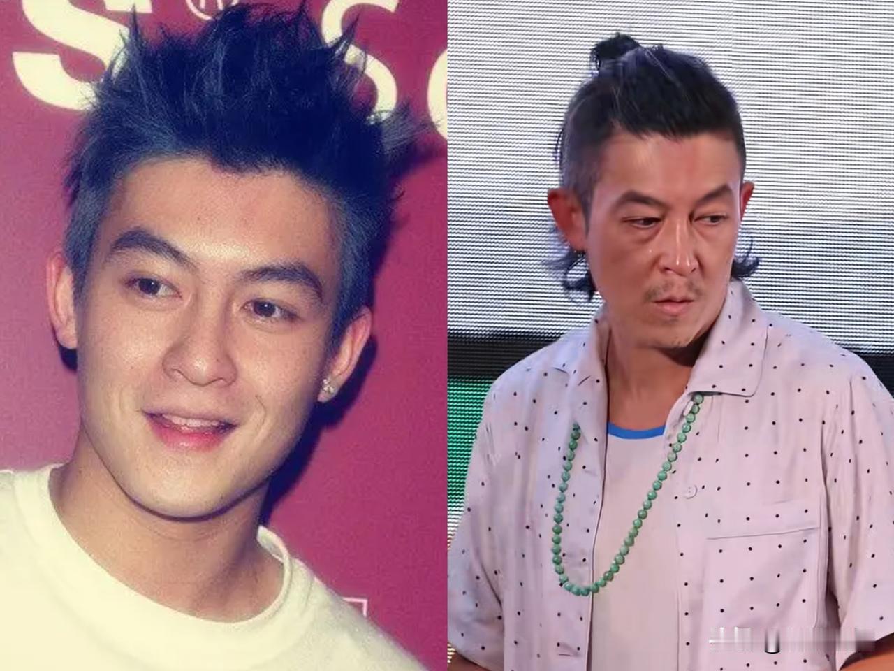 他和谢霆锋一样大，才45，年龄上来了，年轻时这样是痞，但是年龄大了还这样，就显得