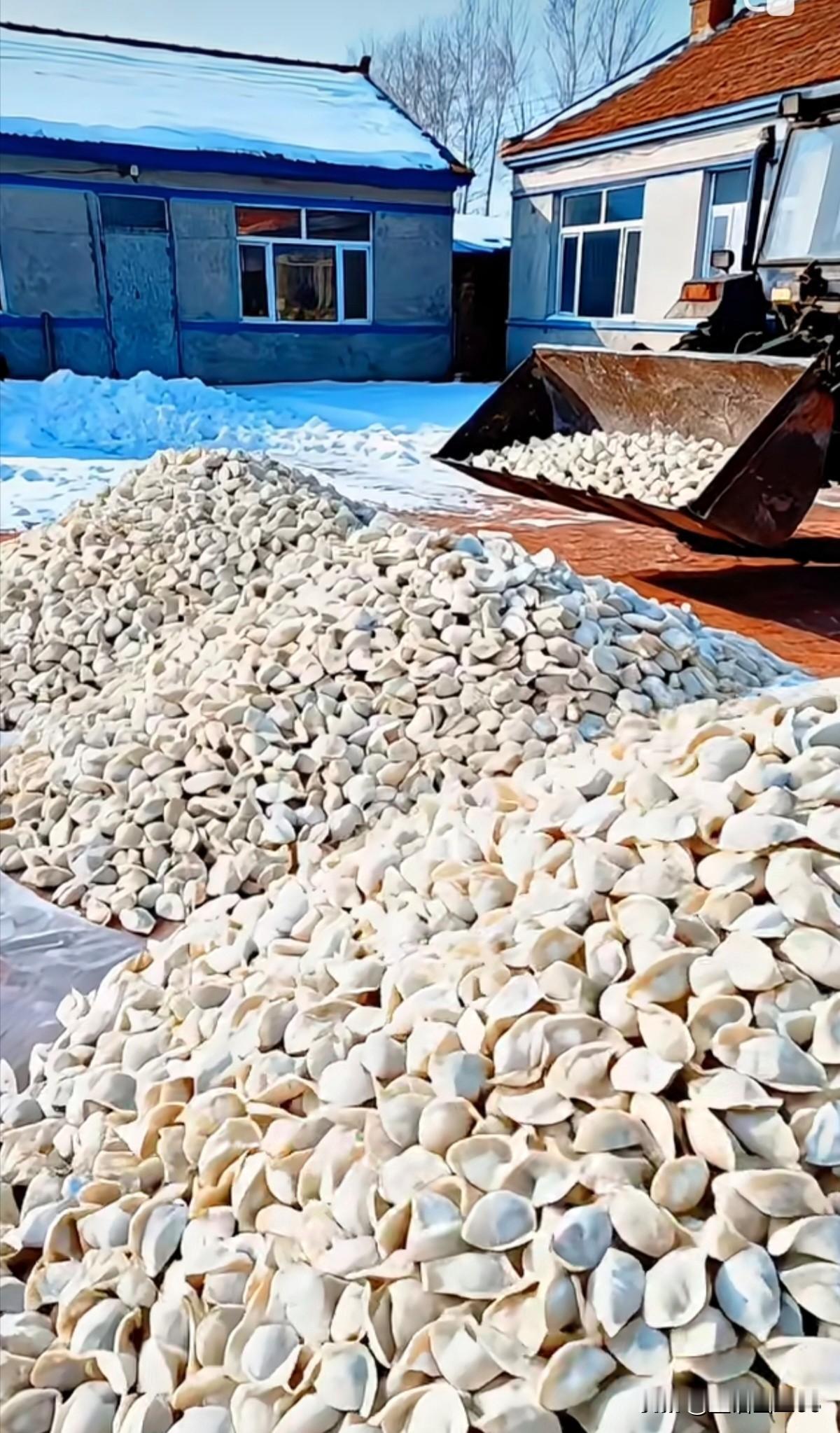 看看这家人是多么爱吃饺子，这饺子包的也太多了吧，估计全村人都够吃了人家说吃饺子