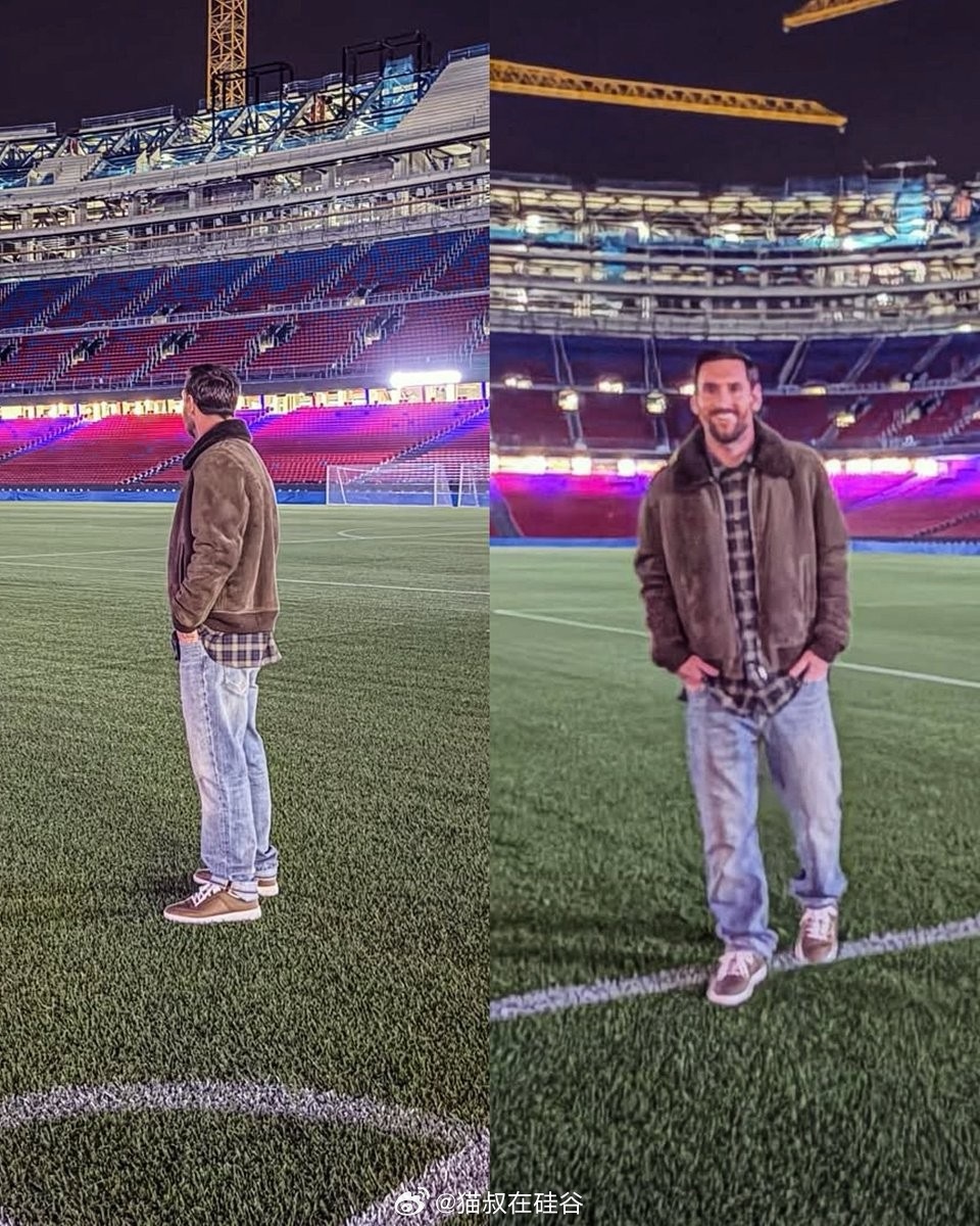 梅西是不打招呼直接去的诺坎普。下午两点半，他和家人以及德保罗乘坐私人飞机来到巴塞