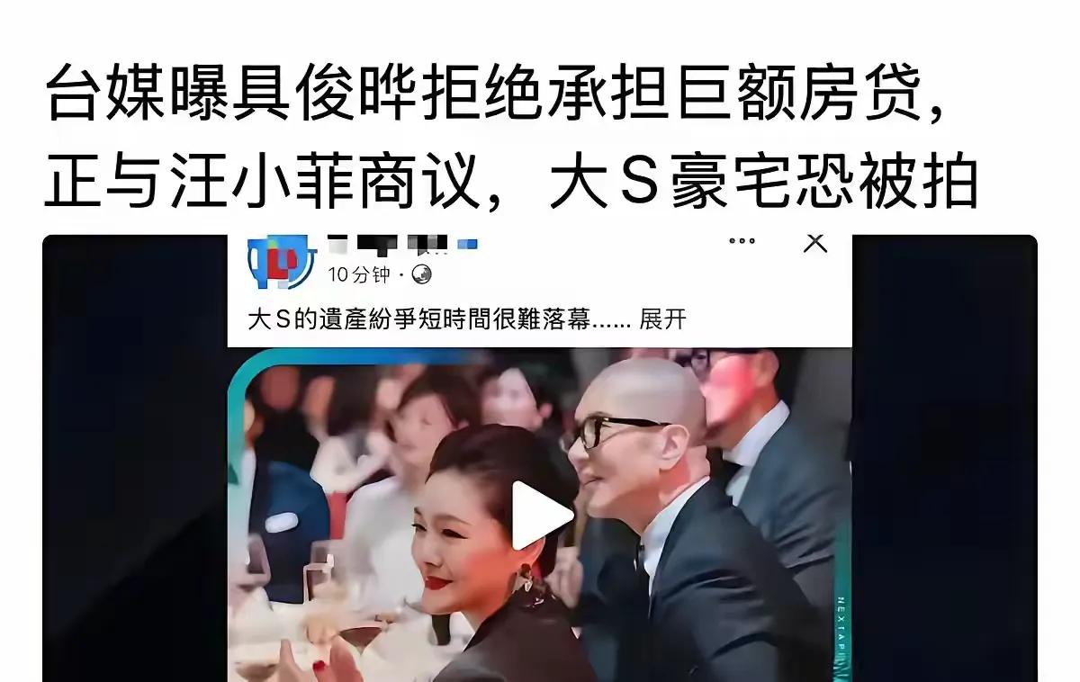 我的天啊！大S对光头太好了，房子抵押那么多次，贷款为他开演唱会投资。真的是不容易