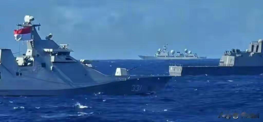 055摸到美航母跟前咧，美兵自己拍下视频2024年南海，美国林肯号航母正补给