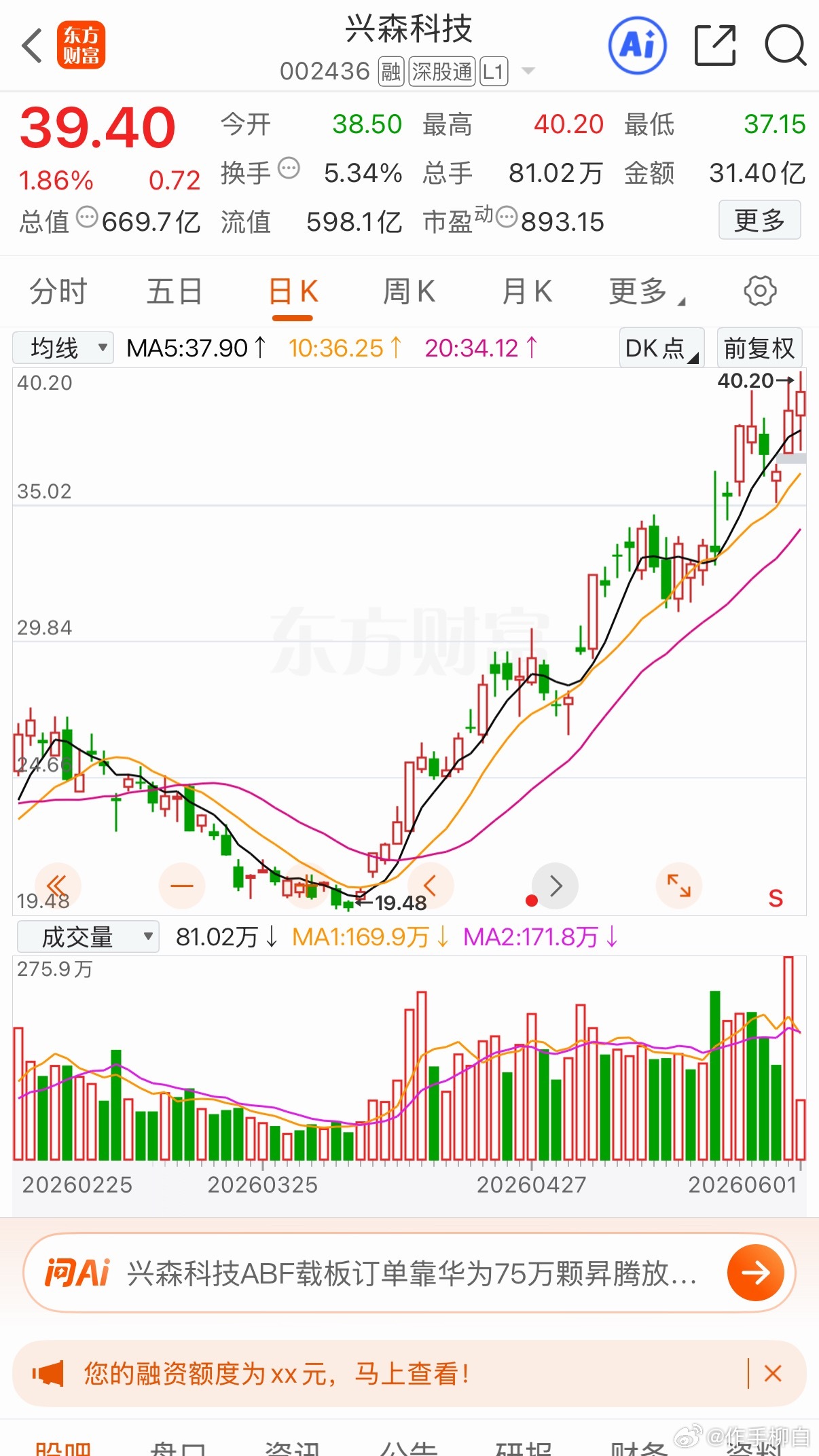 兴森科技逢低关注