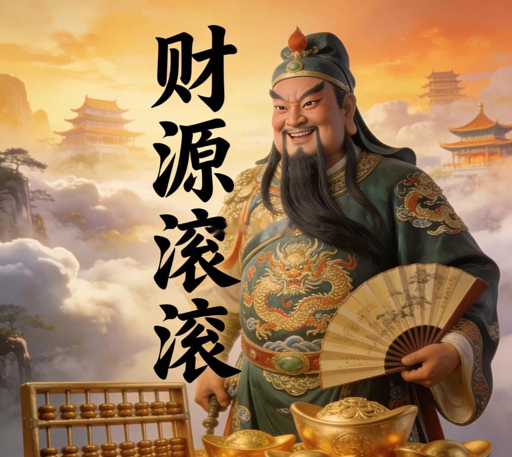 关公磨刀，一刀斩邪祟，二刀断贫穷，三刀开财路。愿您：晦气全消，好运常伴，生意兴隆