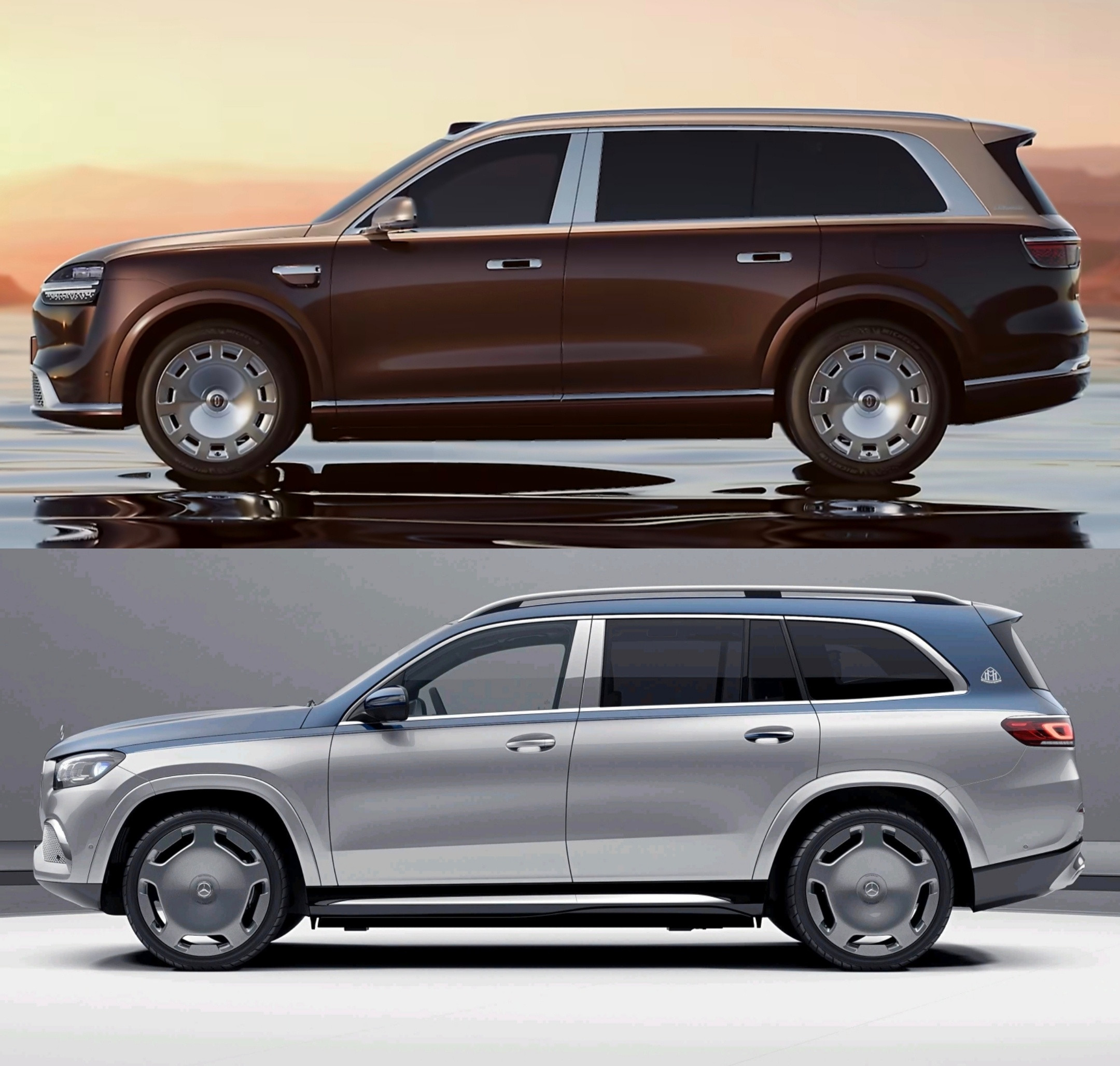 相比普通版，问界M9Ultimate一个非常显著的特征是：B柱采用亮面金属市面