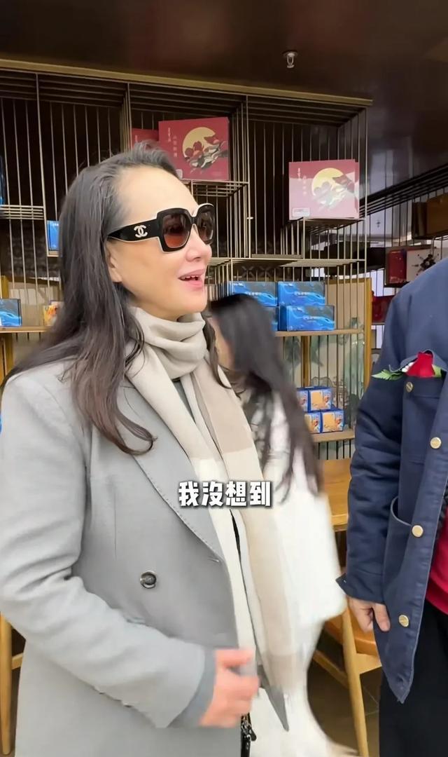 画家史国良偶遇大宋佳,董浩在现场,62岁宋佳一身灰色西服有气质