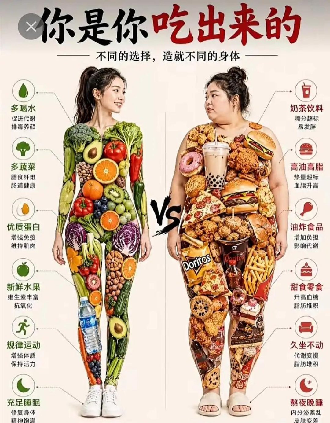 不同选择，造就不同身体