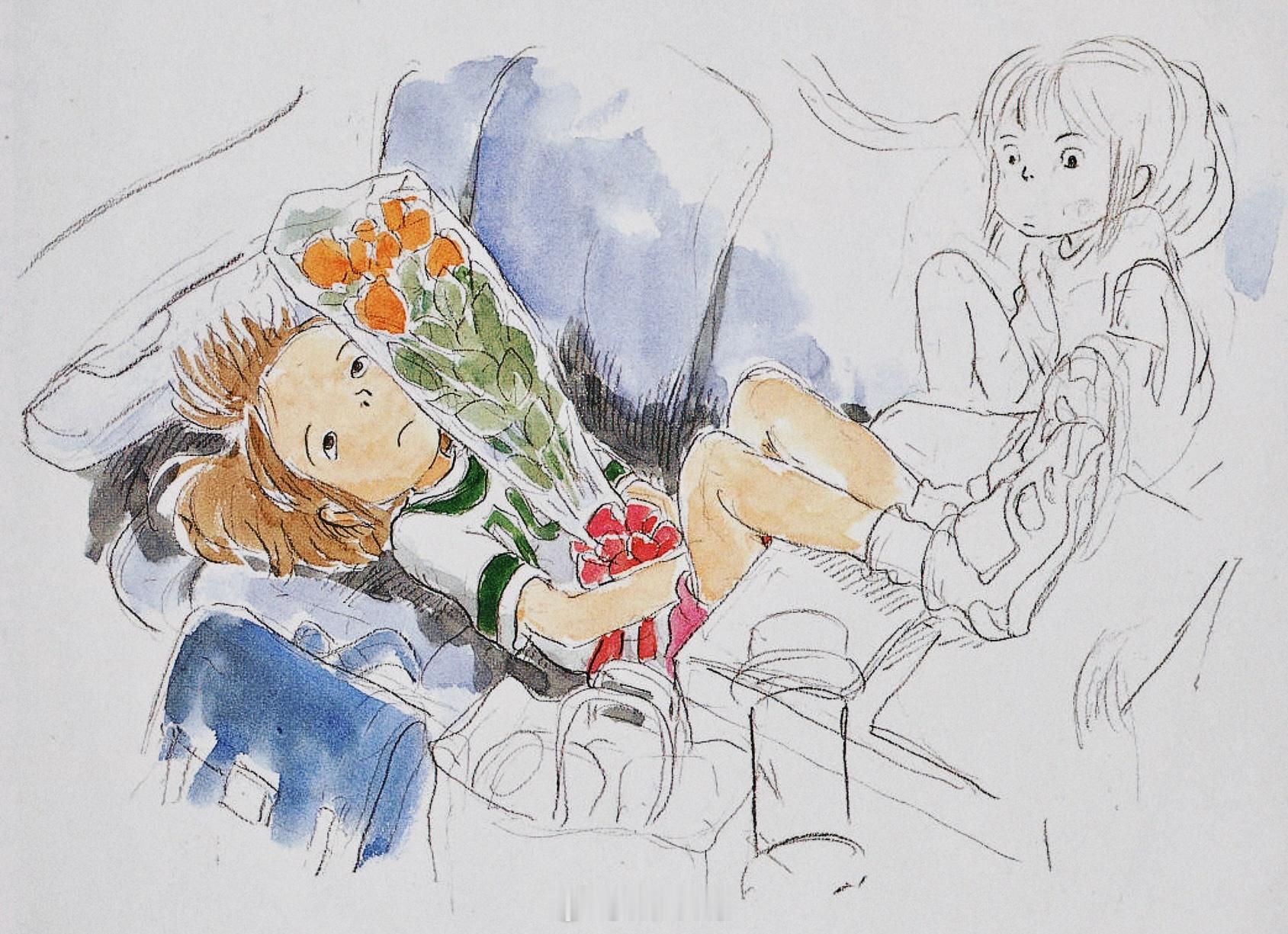 电影搭乘花絮去幕后宫崎骏导演【千与千寻】手绘概念图宫崎骏，美好的铅笔✏️和水