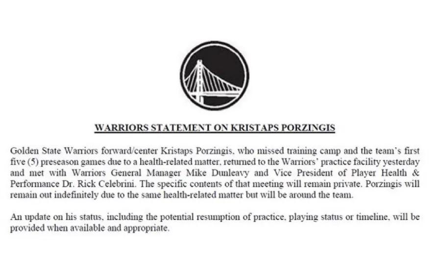 波尔津吉斯或已打完了他在NBA的最后一场比赛！总经理邓利维以及球员健康与表现部
