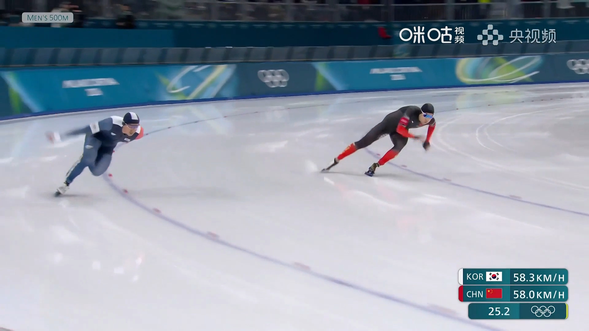 #高亭宇滑出34秒47#米兰冬奥会速度滑冰男子500米决赛，卫冕冠军高亭宇携廉子