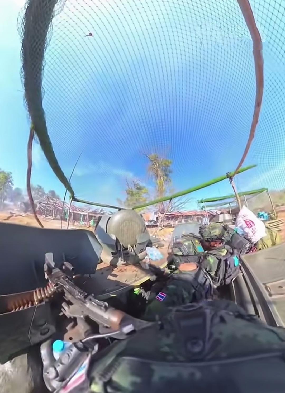 从泰柬冲突前线传出的视频，可以看出以下几点：战车防无人机，除了电子信号扰干扰