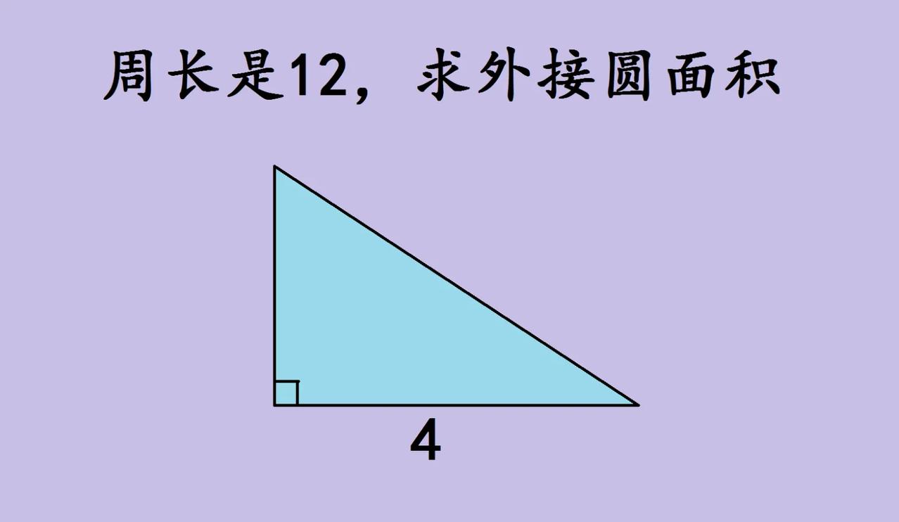 中考数学题：直角三角形外接圆面积咋求？中考数学里，这道题有点巧妙！直角三角
