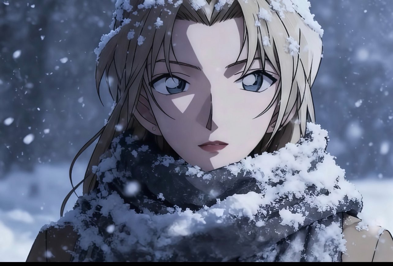 名侦探柯南雪地里的贝姐，这也太美了🤩名侦探柯南画师：Twoseco