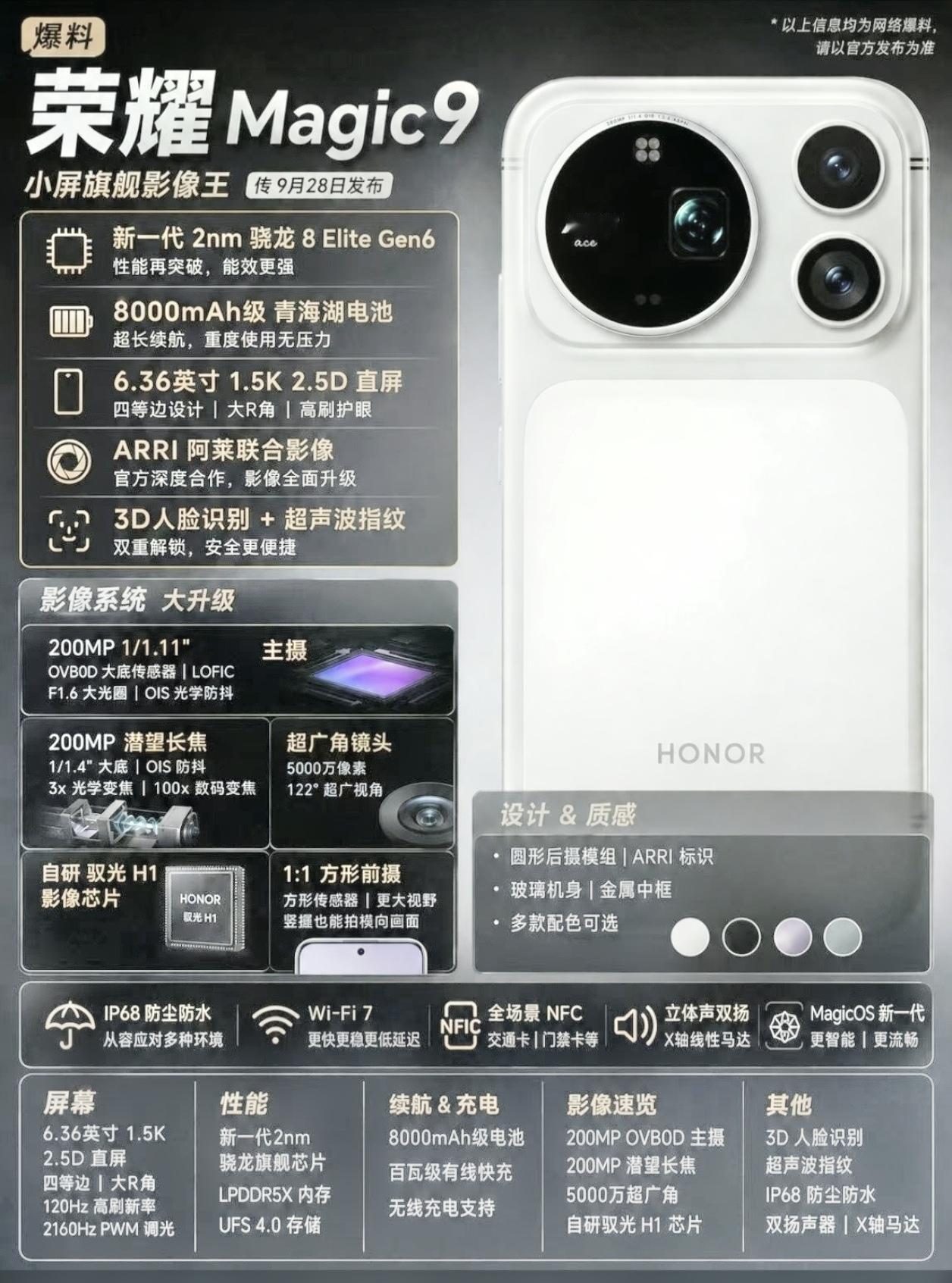 太强了！荣耀Magic9这是要给友商上上强度——6.36寸小直屏塞进8000mA