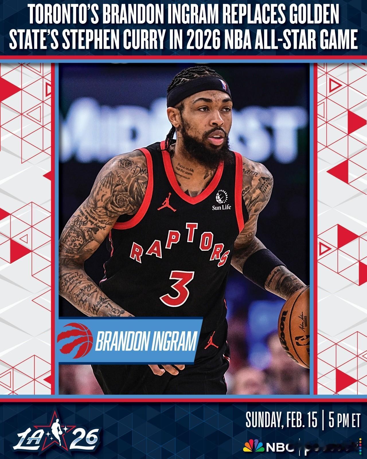 哈登真的是太被受待见了，NBA官方宣布英格拉姆递补入选全明星!刚刚NBA官方