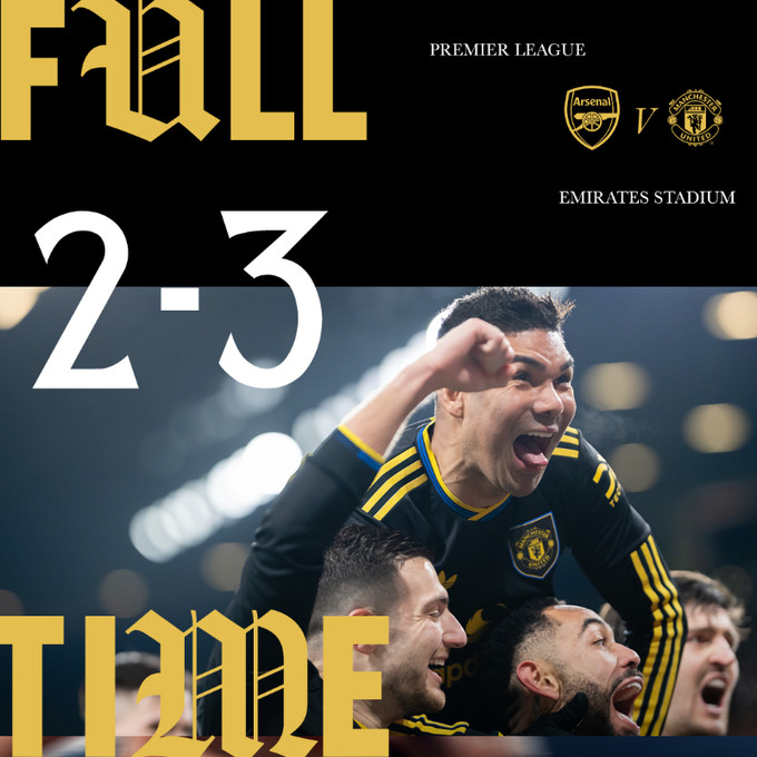完场3-2！！！！！阿森纳2比3曼联