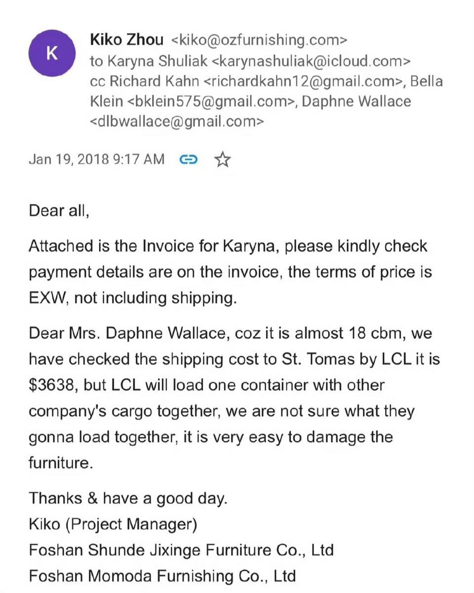 佛山的家具原来已经已经打入美国顶级富豪圈了。爱泼斯坦的邮件显示，他买家装曾货