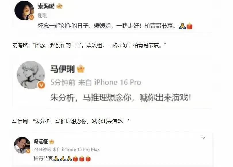 冯远征真的好暖哦，所有人都在怀念朱媛媛，回忆朱媛媛的点点滴滴，唯独冯远征希望辛柏