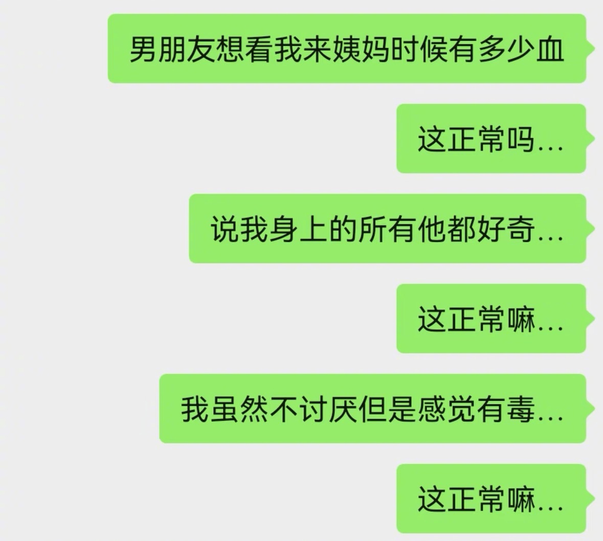 男朋友想看我来姨妈的血量…这正常吗…​​​