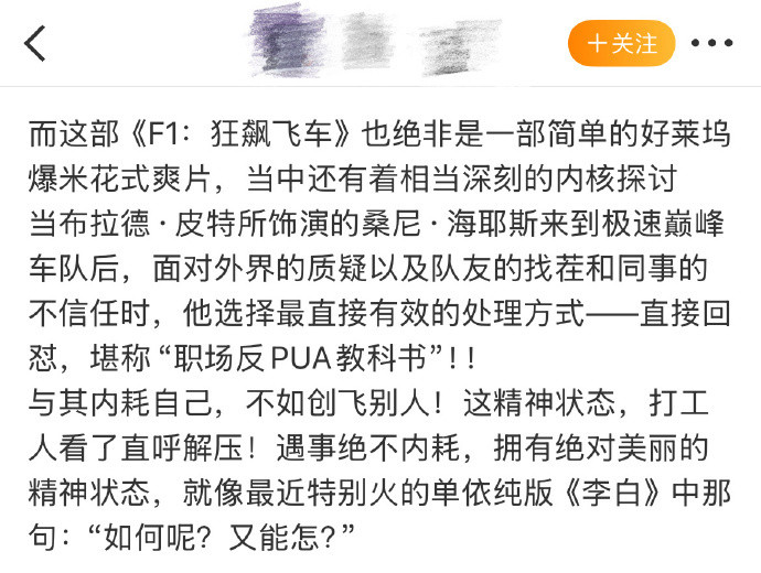 跟着皮特小李子反内耗看完皮特在《F1：狂飙飞车》里的表现，我悟了！被排挤、被质