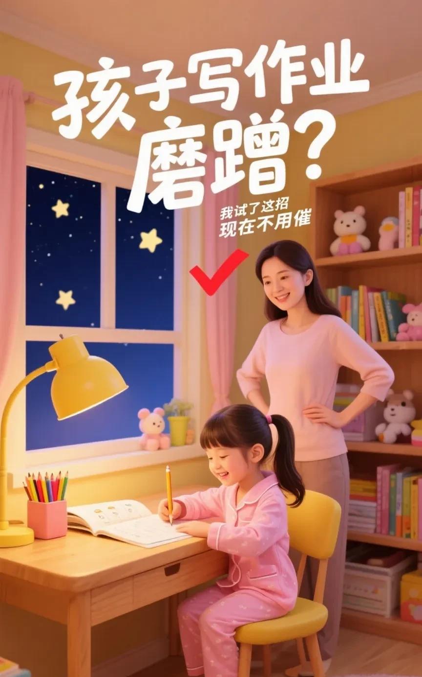 孩子写作业磨蹭？我试了这招，现在不用催以前娃写作业，桌子上摆着橡皮玩半天，一道